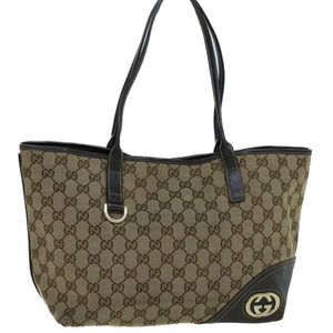 💎✨BEAUTIFUL✨💎GUCCI GG Canvas Abbey Tote Bag Beige Brown